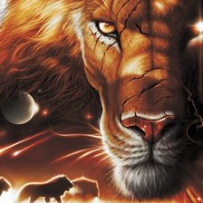 Схема вышивки «король-лев»