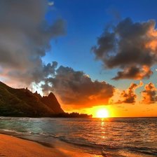 Схема вышивки «закат на побережье»