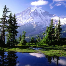 Схема вышивки «Горы, лес, озеро»