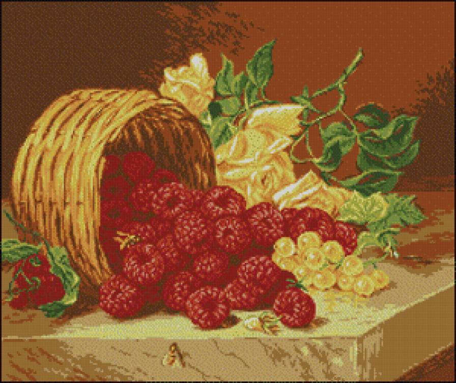 натюрморт с малиной - малина, вкусно - предпросмотр