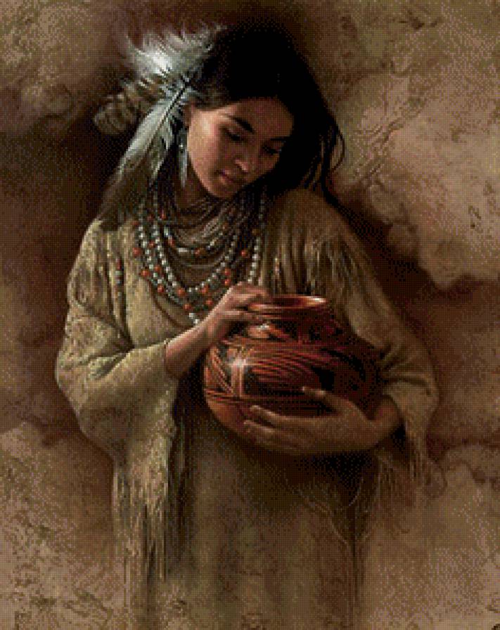Индейская девушка - женский образ, индейцы, девушка - предпросмотр