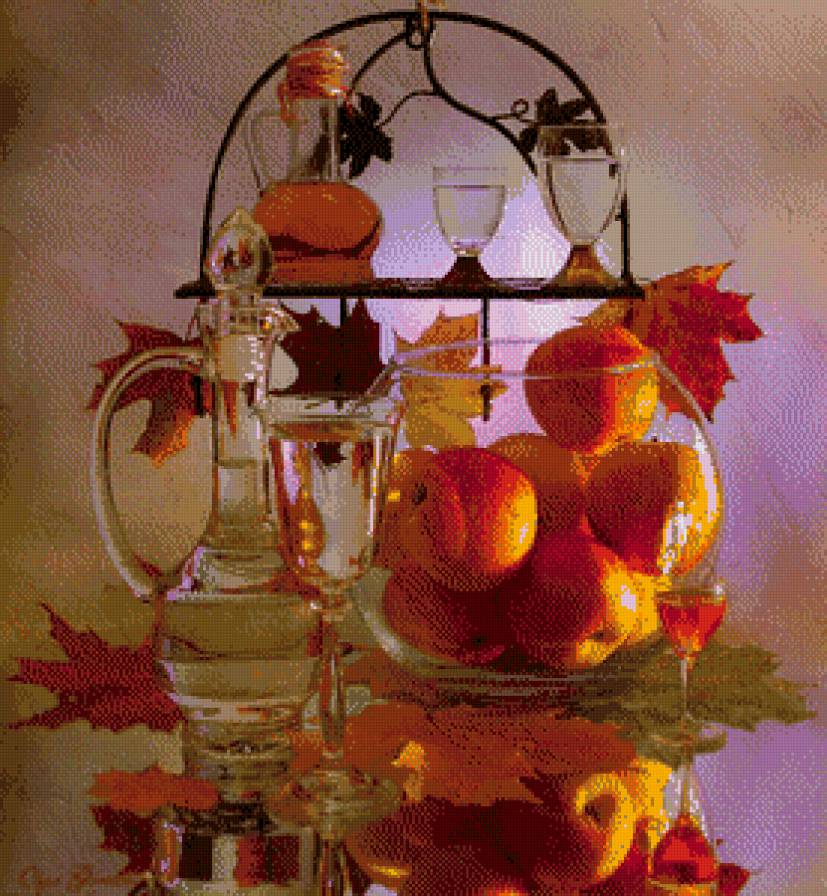 пано дары осени - пано, картина, осень, фрукты, листья - предпросмотр