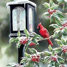 Схема вышивки «Зимняя птичка»