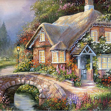 Схема вышивки «Дом у реки»