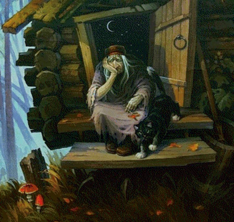 Баба Яга - кот, сказка, баба яга - предпросмотр