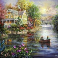 Схема вышивки «ники боэм 37 в лодке»