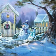 Схема вышивки «ники боэм 39 снеговики»