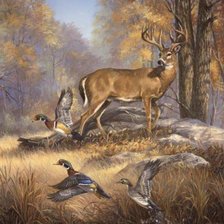 Схема вышивки «олень осень»