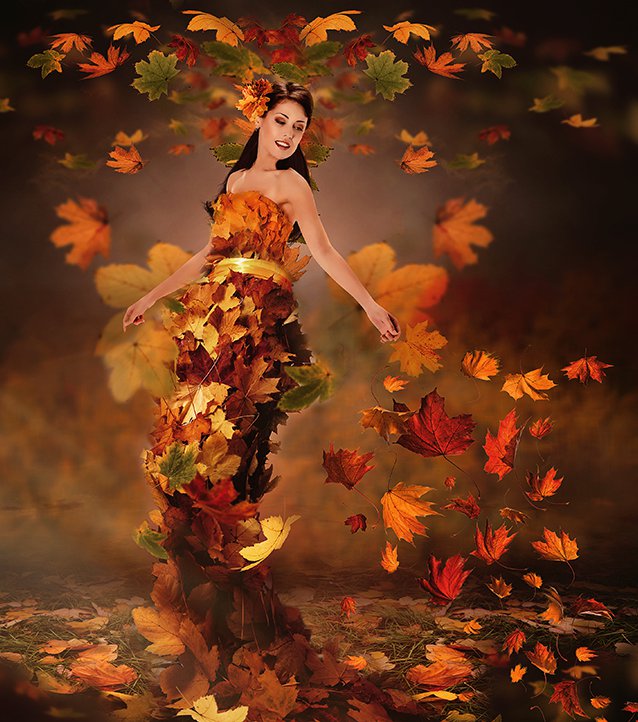 Loving autumn colors - девушка, осень, листья - оригинал