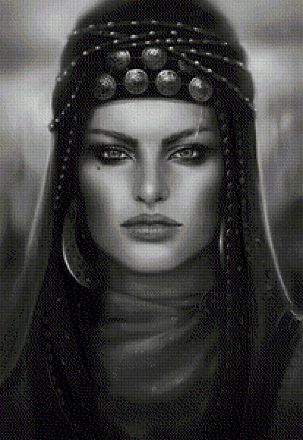 traveler - девушка, восток, портрет, лицо, черно-белое - предпросмотр