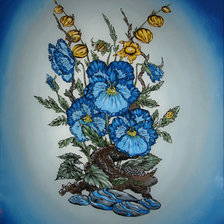 Схема вышивки «Натюрморт в голубых тонах»