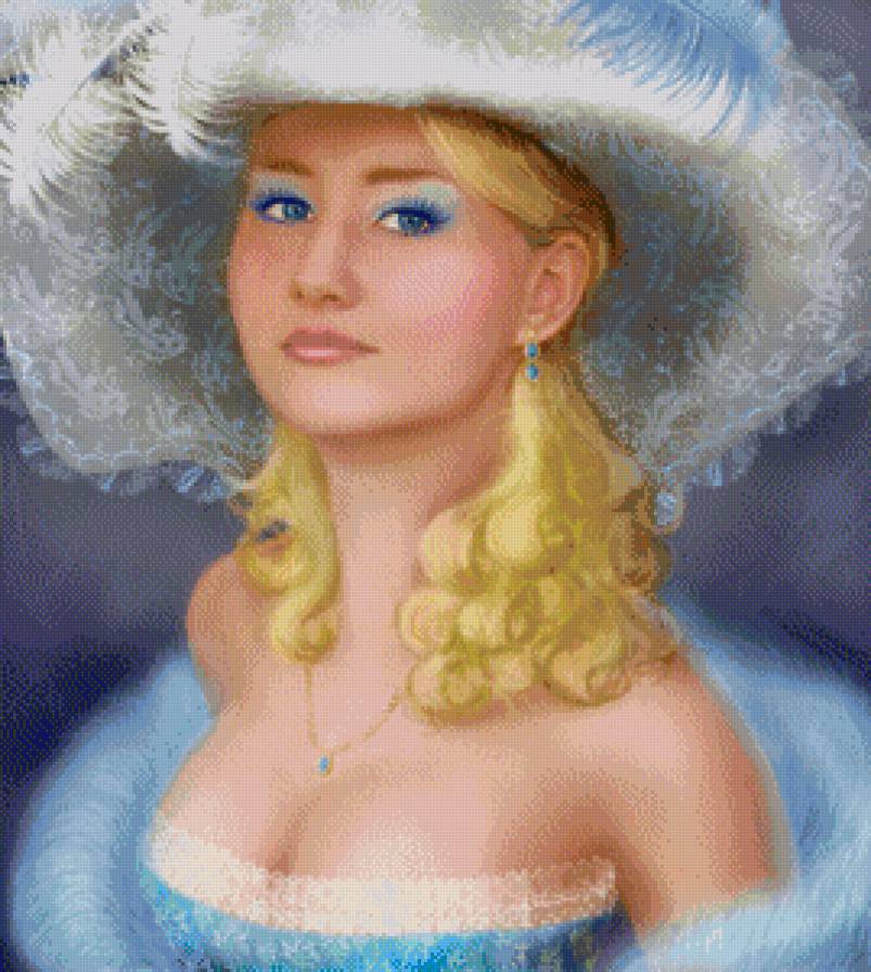 Дама в шляпе - красавица, дама, девушка - предпросмотр