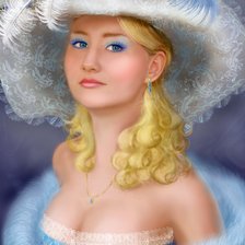 Схема вышивки «Дама в шляпе»