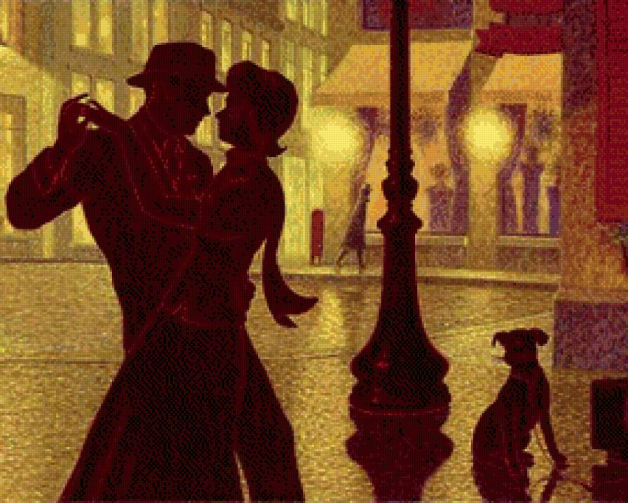 Любовь в ночном городе - парень, танец, любовь, девушка, пара - предпросмотр