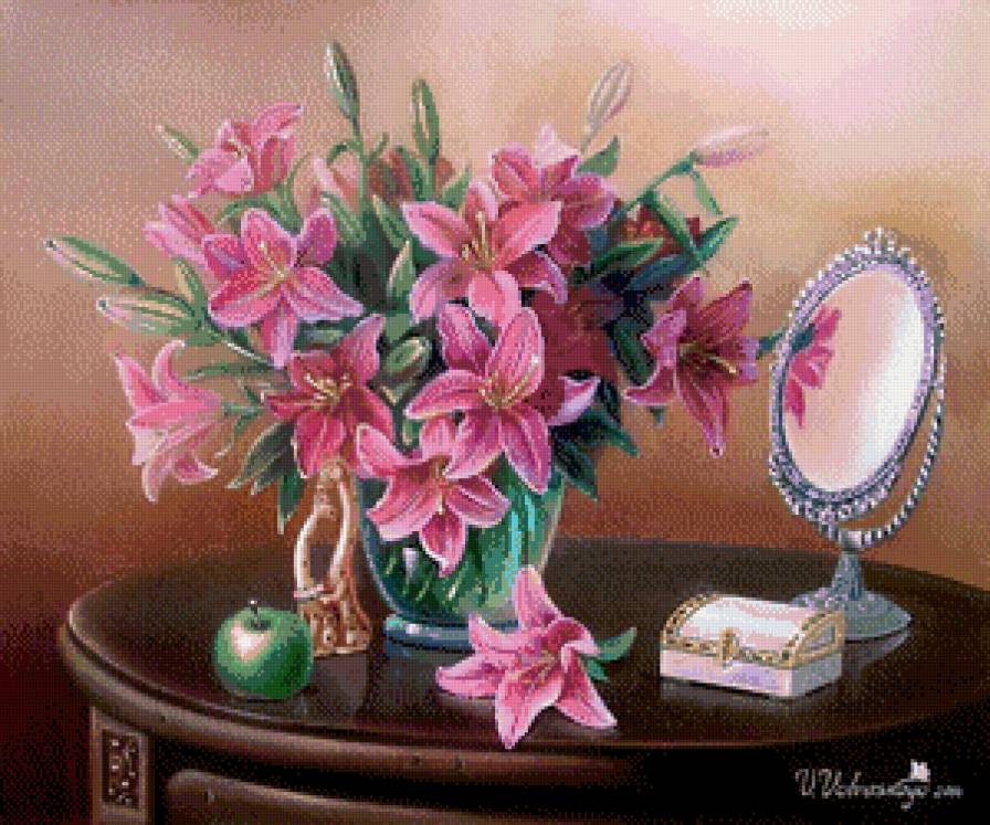 Лилии - лилии, букет, цветы - предпросмотр