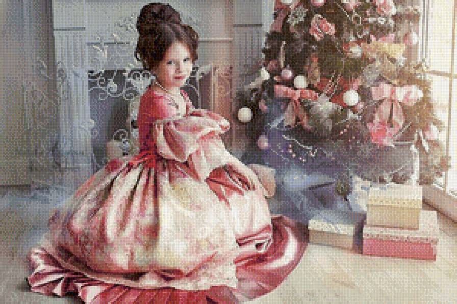 под рождественской ёлочкой - елка, дети, елочка, праздник, ангел, рождество, девочка - предпросмотр