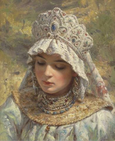 русская красавица - девушка, образ, она, цветы, красота, женщина - оригинал