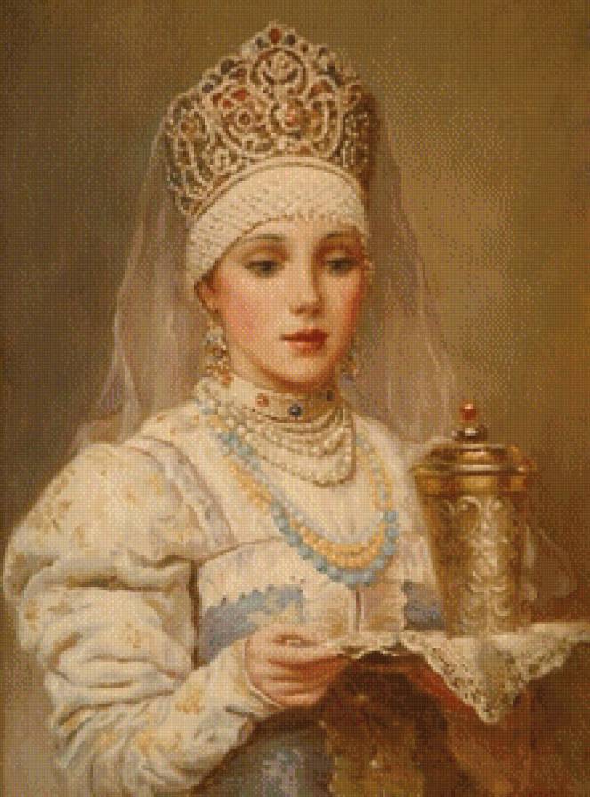 русская красавица - красота, она, корона, русь, девушка, женщина, образ - предпросмотр