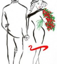 Схема вышивки «влюбленная пара»