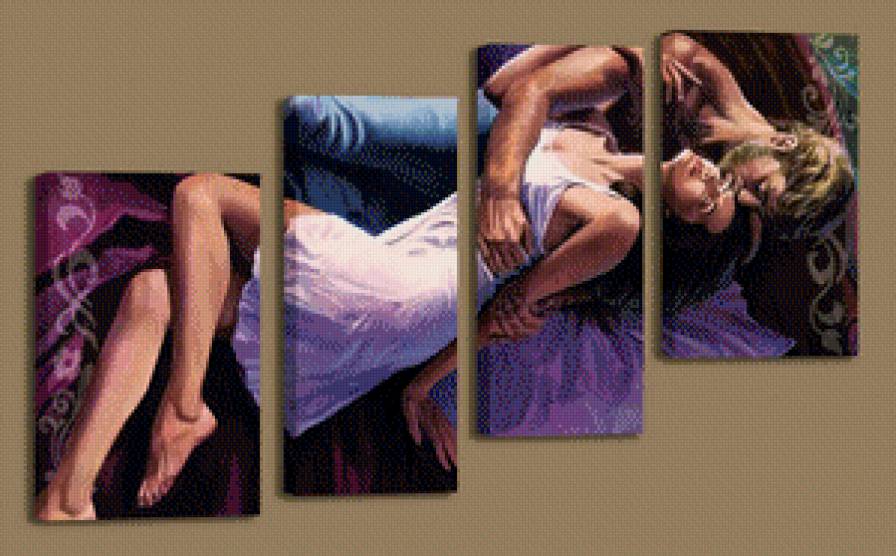 Полиптих пара - она, он, отношения - предпросмотр