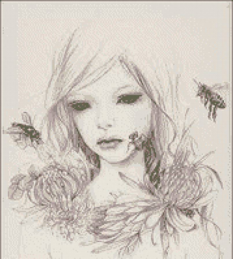 Девушка - девушка, монохром - предпросмотр