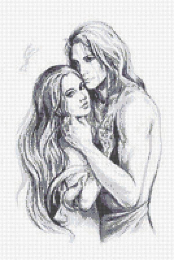 Двое - пара, двое, монохром - предпросмотр