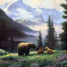 Схема вышивки «медведи»