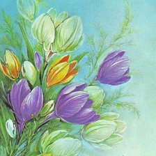 Схема вышивки «тюльпаны»