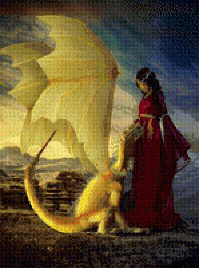 Девушка с драконом - девушка, дракон - предпросмотр