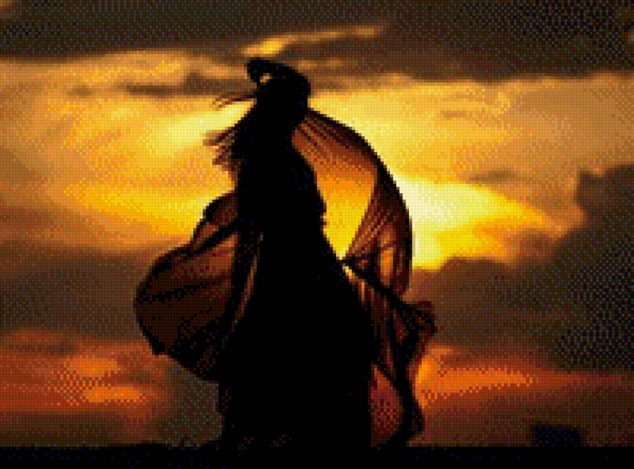 В объятиях заката - закат, девушка - предпросмотр