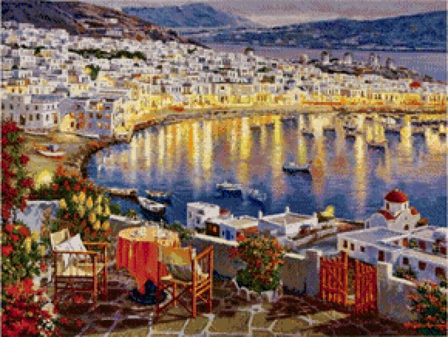 Набережная в огнях - предпросмотр