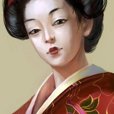 Схема вышивки «Японка»