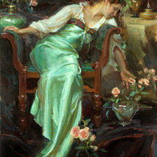 Схема вышивки «девушка»