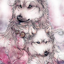 Схема вышивки «Волки»