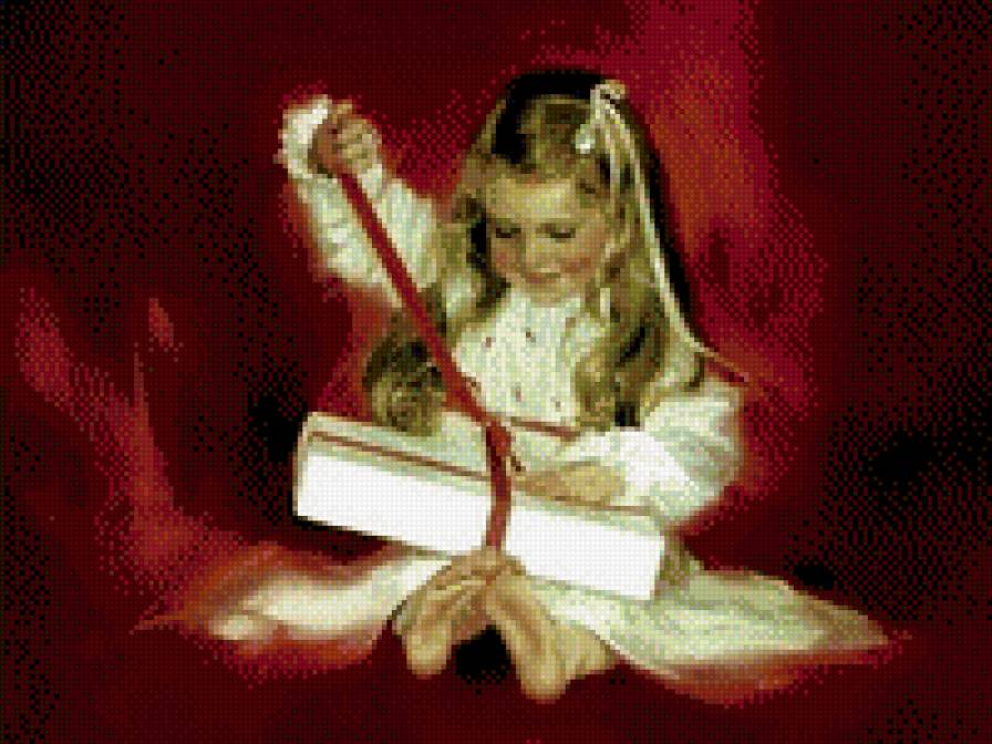 Дитя с подарком - подарок, дети, радость - предпросмотр