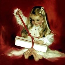 Схема вышивки «Дитя с подарком»