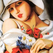 Схема вышивки «Т.ДЕ ЛЕМПИЦКА»