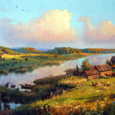 Схема вышивки «Wladimir Żdanow-Wieczor w sianokosy»