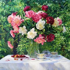 Схема вышивки «Gennadij Kiriczenko-Peonie z martwa natua»