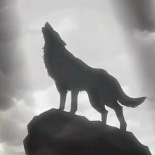 Схема вышивки «волк монохром песня»