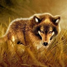 Схема вышивки «волк на осеннем лугу»