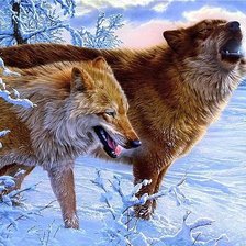 Схема вышивки «волчья пара»