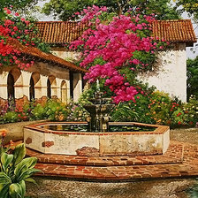 Схема вышивки «уютный дворик»