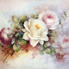 Схема вышивки «розы винтаж акварель»