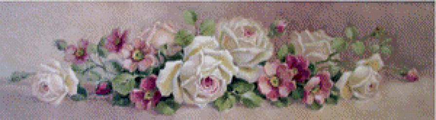 розы и шыповник винтаж гирлянда - винтаж, гирлянда, ветка, букет, шыповник, розы - предпросмотр