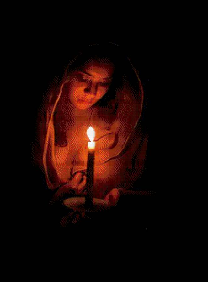 свет свечи - девушка, ночь, вера, религия, ангел, свеча - предпросмотр