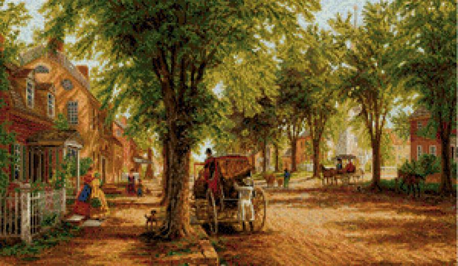 тихая улочка - картина - предпросмотр