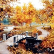 Схема вышивки «Мостик в парке»