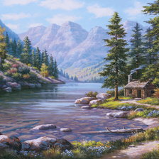 Схема вышивки «горный пейзаж»