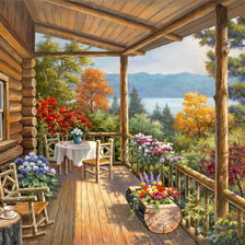 Схема вышивки «осенний пейзаж»